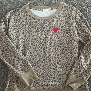 C&C California Brown and Red Crew Neck Sweater